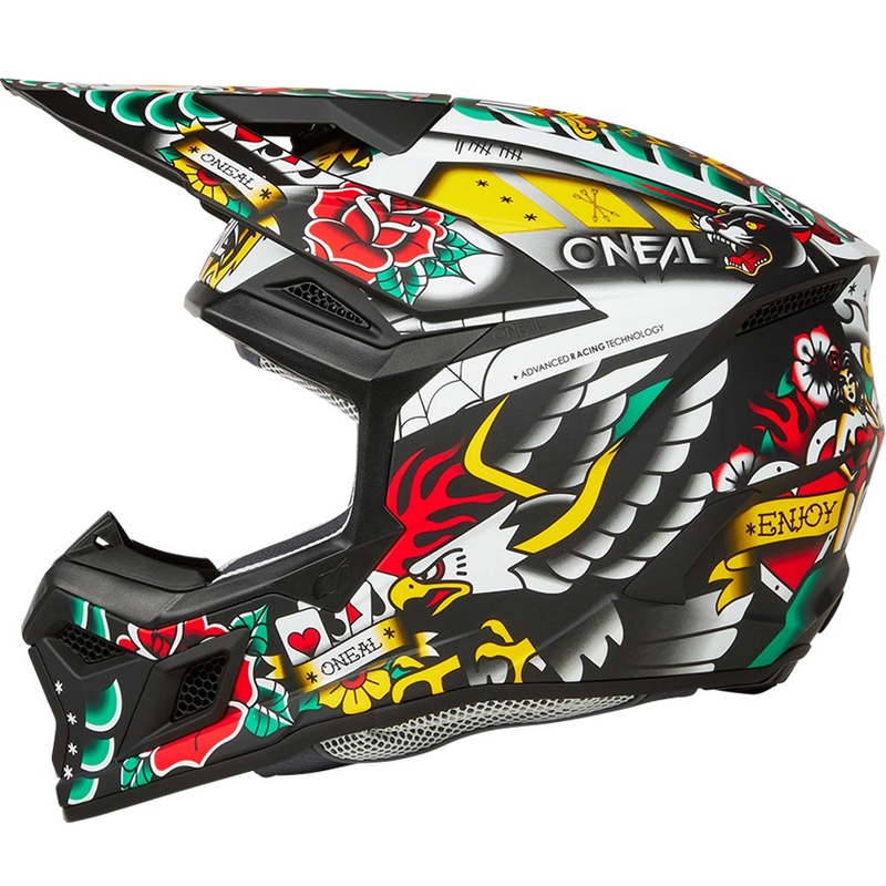 Παιδικό κράνος motocross O'Neal 3SRS με μελάνι, πολύχρωμο