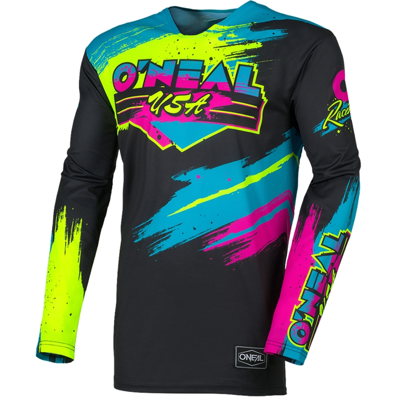 Φανέλα motocross O'Neal Mayhem Reseda μαύρη-φλουορ κίτρινη