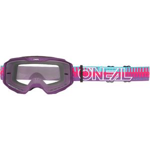 Γυαλιά μοτοκρός O´Neal B-10 Ριγέ ροζ-μωβ (διαφανές πλεξιγκλάς)