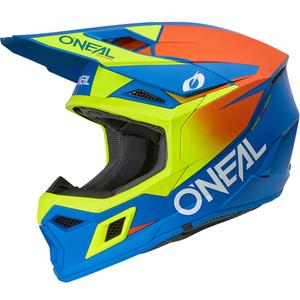 Παιδικό κράνος motocross O'Neal 3SRS Μονόχρωμο ματ μπλε-φλουορ κίτρινο