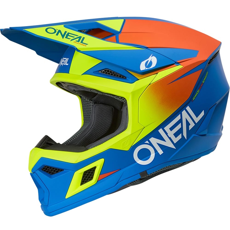 Παιδικό κράνος motocross O'Neal 3SRS Μονόχρωμο ματ μπλε-φλουορ κίτρινο