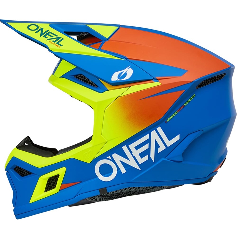 Παιδικό κράνος motocross O'Neal 3SRS Μονόχρωμο ματ μπλε-φλουορ κίτρινο