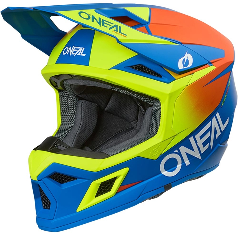 Παιδικό κράνος motocross O'Neal 3SRS Μονόχρωμο ματ μπλε-φλουορ κίτρινο