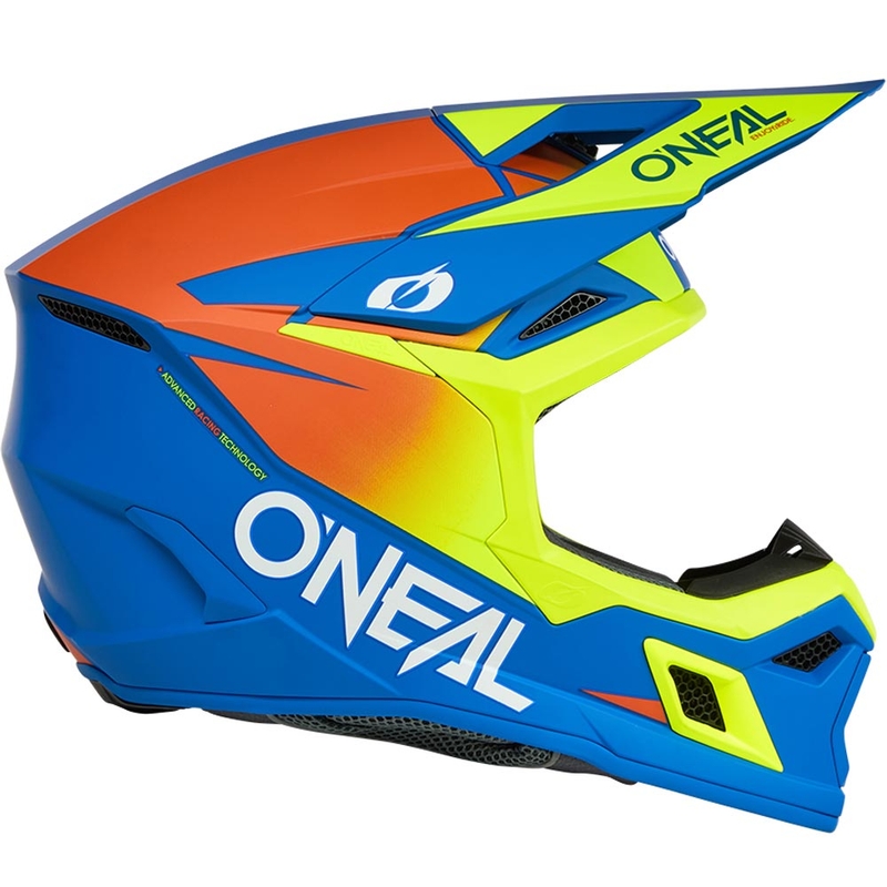 Παιδικό κράνος motocross O'Neal 3SRS Μονόχρωμο ματ μπλε-φλουορ κίτρινο