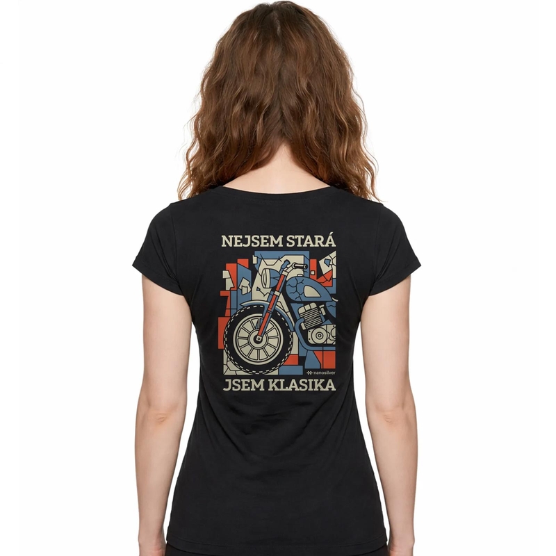 Γυναικείο T-shirt Nanosilver I AM A CLASSIC μαύρο