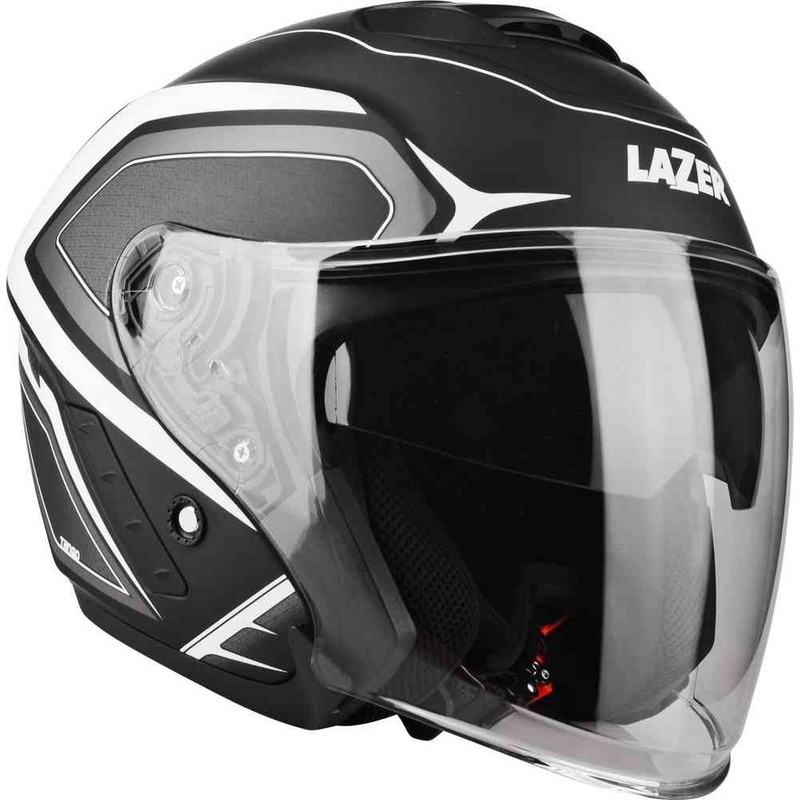 Ανοιχτό κράνος μοτοσικλέτας Lazer Tango Hexa μαύρο και λευκό