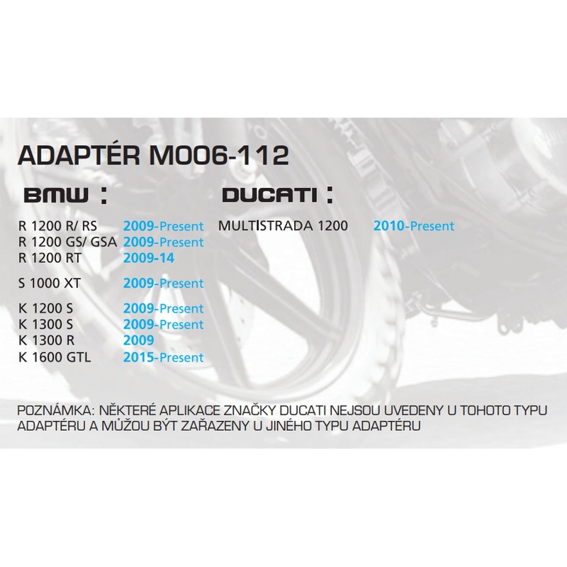 Προσαρμογέας για βαλίτσες δεξαμενών Oxford - BMW, Ducati
