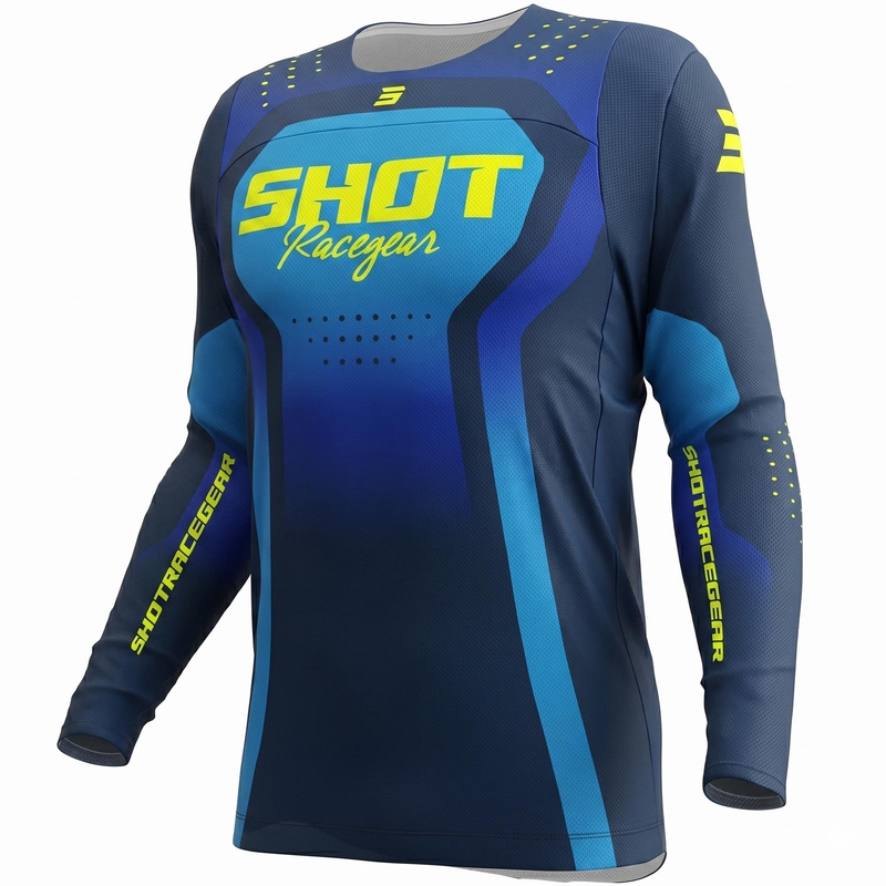 Μπλε φανέλα μοτοκρός Shot Contact Stream