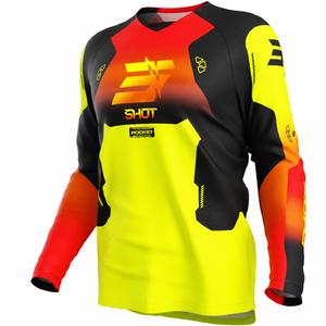 Παιδική φανέλα μοτοκρός Shot Draw Rocket, fluoro κίτρινο