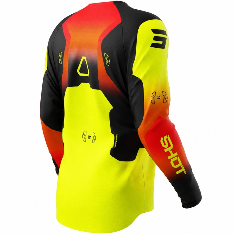 Παιδική φανέλα μοτοκρός Shot Draw Rocket, fluoro κίτρινο