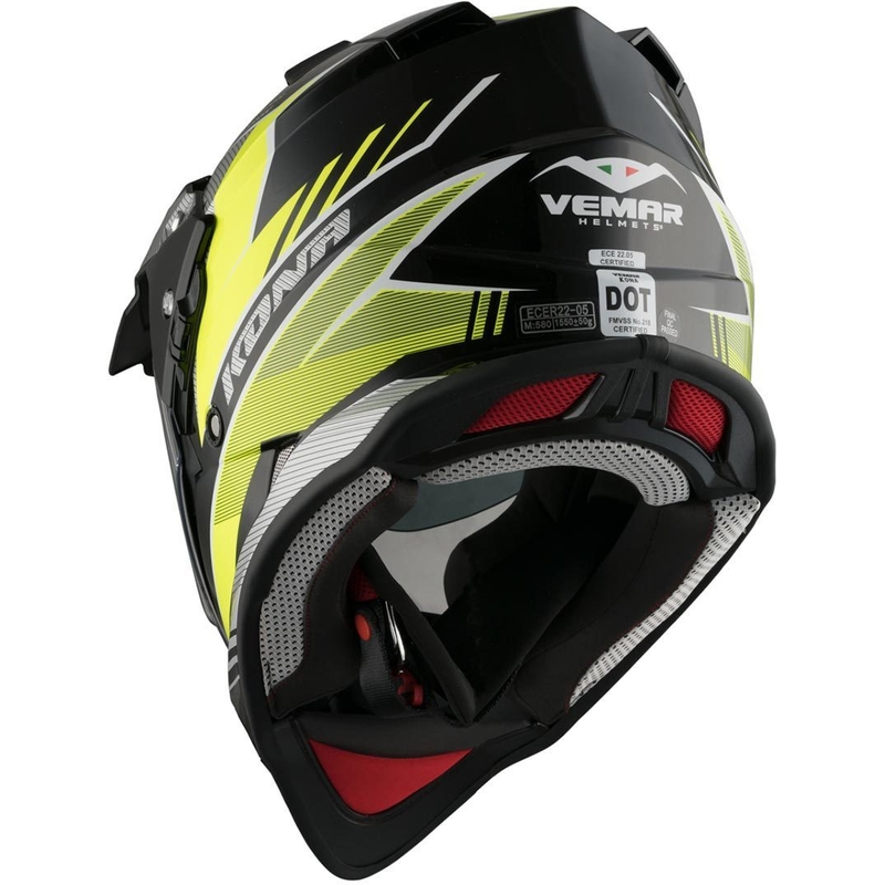 Enduro přilba Vemar Kona Explorer černo-stříbrno-fluo žlutá výprodej