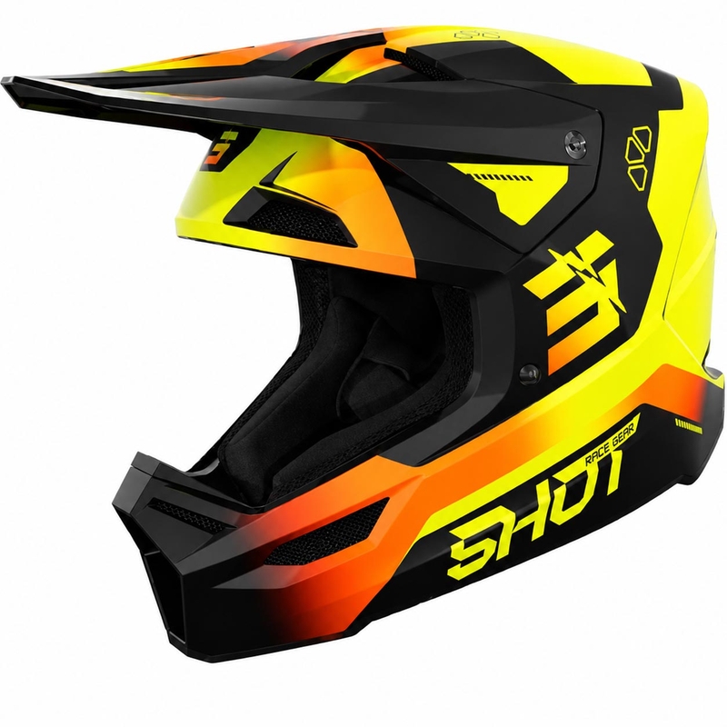Κράνος Shot Furious Rocket για παιδιά Motocross, γυαλιστερό, φθορίζον κίτρινο