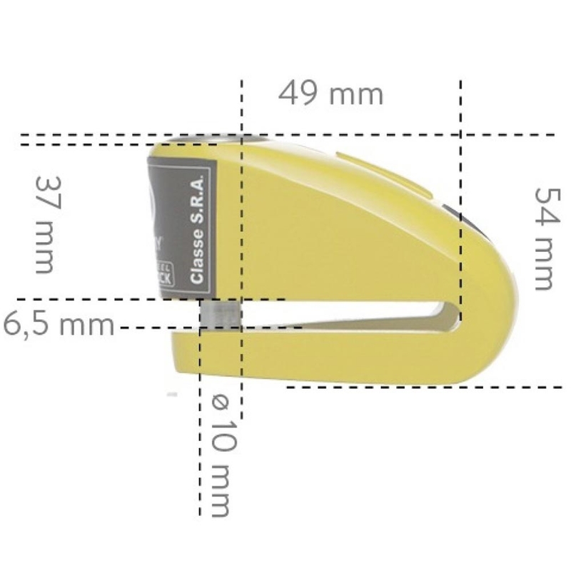 Κλείδωμα δισκόφρενου Auvray B-Lock 10 Συναγερμός 120 dB κίτρινο