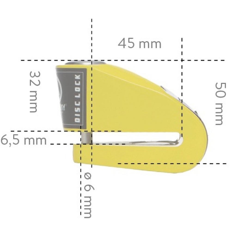 Κλείδωμα δισκόφρενου Auvray B-Lock 06 με συναγερμό 120 dB, κίτρινο