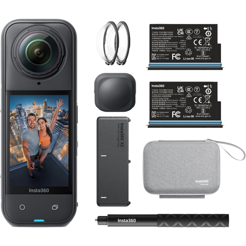 Κάμερα δράσης Insta360 X5 Essentials Bundle, μαύρη