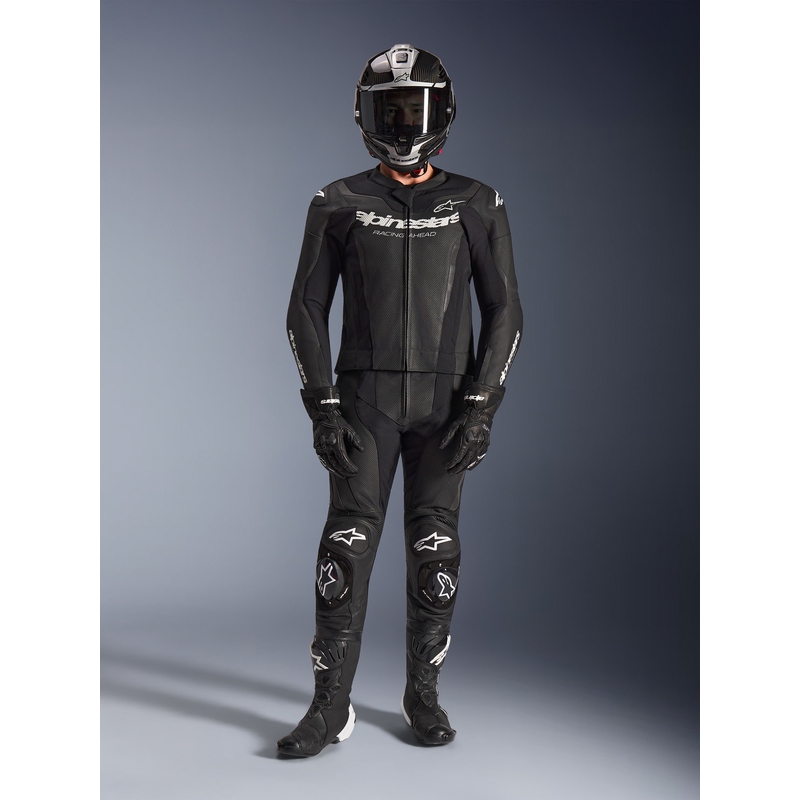 Δερμάτινη φόρμα δύο τεμαχίων Alpinestars GP Force V2, μαύρη-λευκή