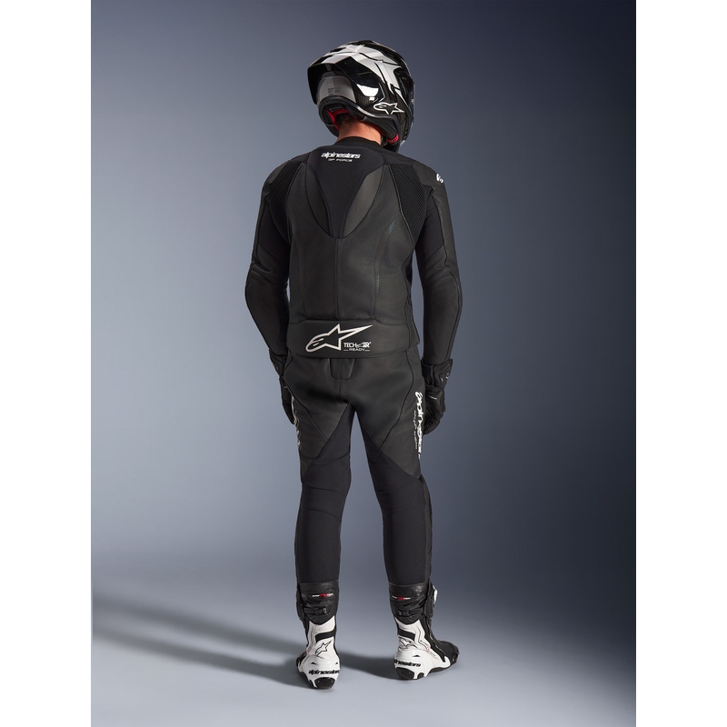 Δερμάτινη φόρμα δύο τεμαχίων Alpinestars GP Force V2, μαύρη-λευκή