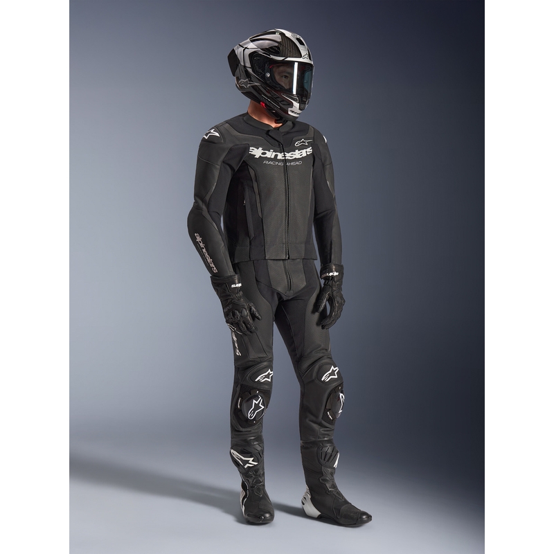 Δερμάτινη φόρμα δύο τεμαχίων Alpinestars GP Force V2, μαύρη-λευκή