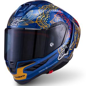 Κράνος μοτοσικλέτας full-face Alpinestars Supertech R10 Marthainator περιορισμένης έκδοσης JORGE MARTIN μπλε μαργαριταρένιο χρυσό κόκκινο