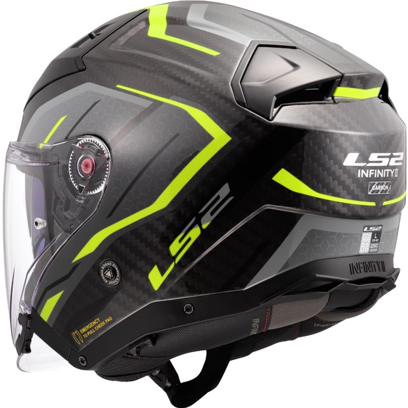 Κράνος μοτοσικλέτας ανοιχτού τύπου LS2 OF603 Infinity II C Urus fluor κίτρινο