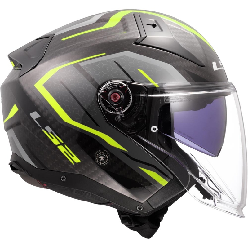 Κράνος μοτοσικλέτας ανοιχτού τύπου LS2 OF603 Infinity II C Urus fluor κίτρινο