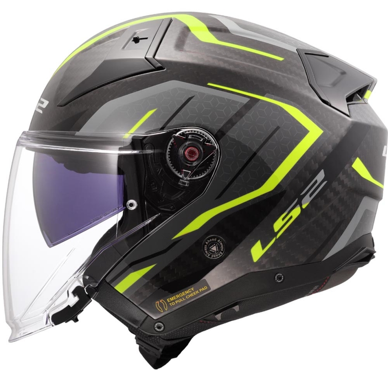 Κράνος μοτοσικλέτας ανοιχτού τύπου LS2 OF603 Infinity II C Urus fluor κίτρινο
