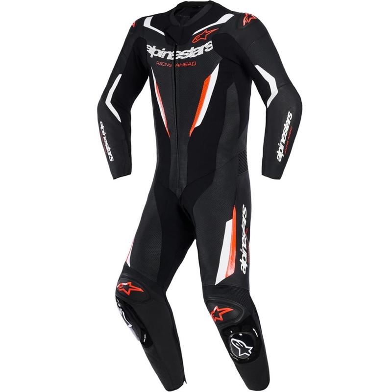 Ολόσωμη φόρμα μοτοσικλέτας Alpinestars GP FORCE V2 σε μαύρο-λευκό-φλουορ κόκκινο
