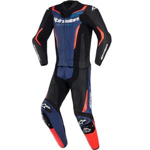 Φόρμα μοτοσικλέτας δύο τεμαχίων Alpinestars GP Force V2 μαύρο-μπλε-φλουορ κόκκινο