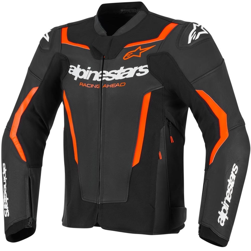 Δερμάτινο μπουφάν μοτοσικλέτας Alpinestars GP Force V2 μαύρο-φλουορ κόκκινο-λευκό