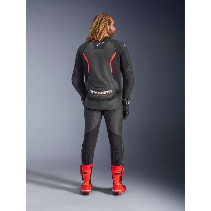 Δερμάτινο μπουφάν μοτοσικλέτας Alpinestars GP Force V2 μαύρο-φλουορ κόκκινο-λευκό