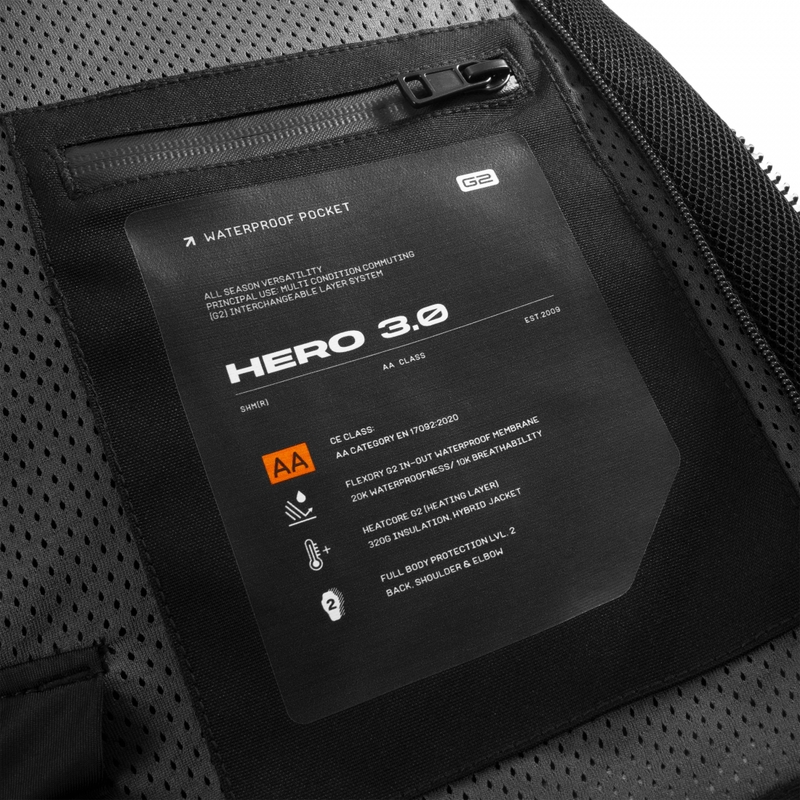 Μπουφάν μοτοσικλέτας Shima Hero 3.0 γκρι-μαύρο