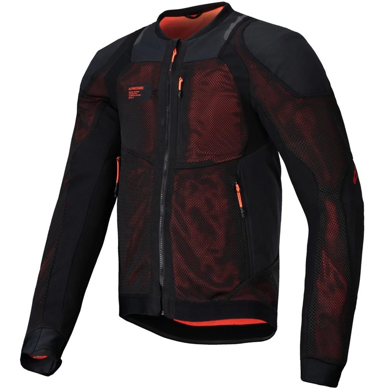 Μπουφάν μοτοσικλέτας Alpinestars TROOP-AIR PRO μαύρο-fluo κόκκινο