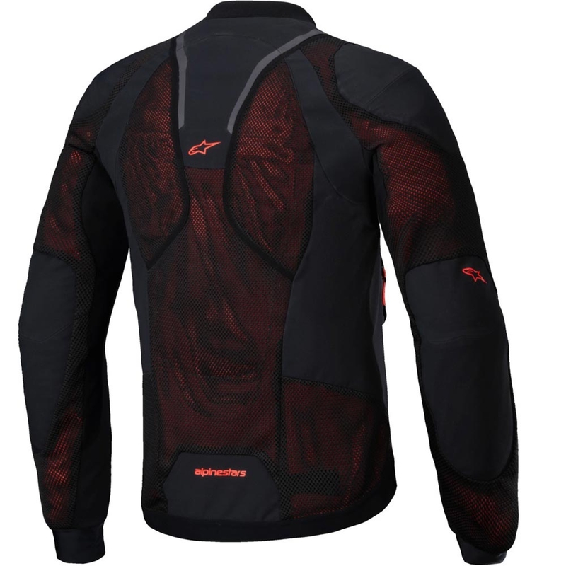 Μπουφάν μοτοσικλέτας Alpinestars TROOP-AIR PRO μαύρο-fluo κόκκινο
