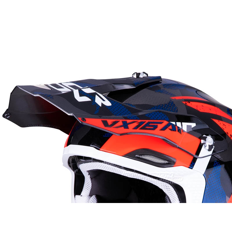 Motokrosová přilba Scorpion VX-16 Air Waka stříbrno-červeno-modrá