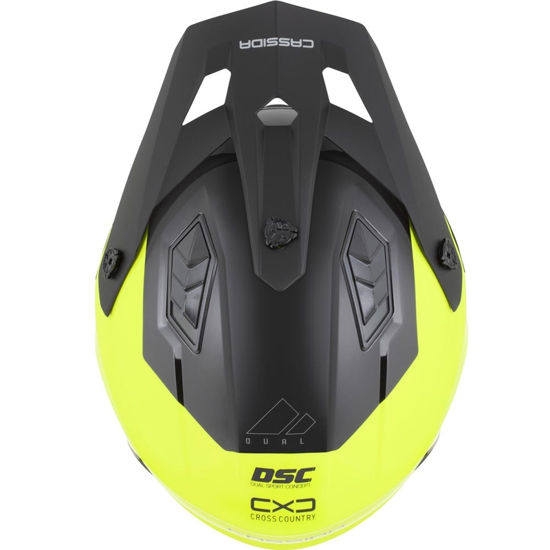 Κράνος μοτοσικλέτας Cassida Cross Country Dual fluorescent κίτρινο-μαύρο