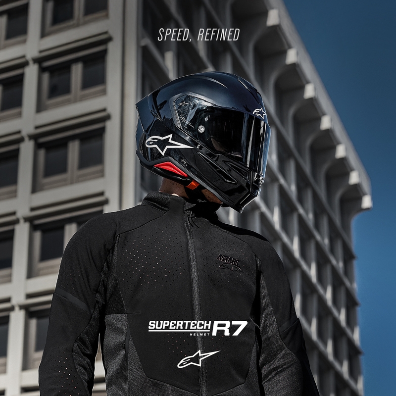 Κράνος μοτοσικλέτας Alpinestars S-R7 Solid full face, μαύρο