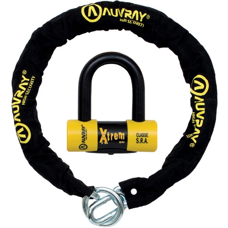 Κλειδαριά δίσκου AUVRAY X-Lock με αλυσίδα 120 cm μαύρο-κίτρινο