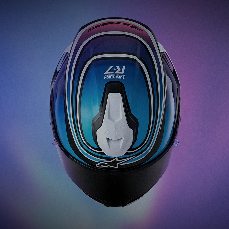 Κράνος μοτοσικλέτας Alpinestars S-R7 Zeal full-face μαύρο-μπλε-φλουορ ροζ-λευκό