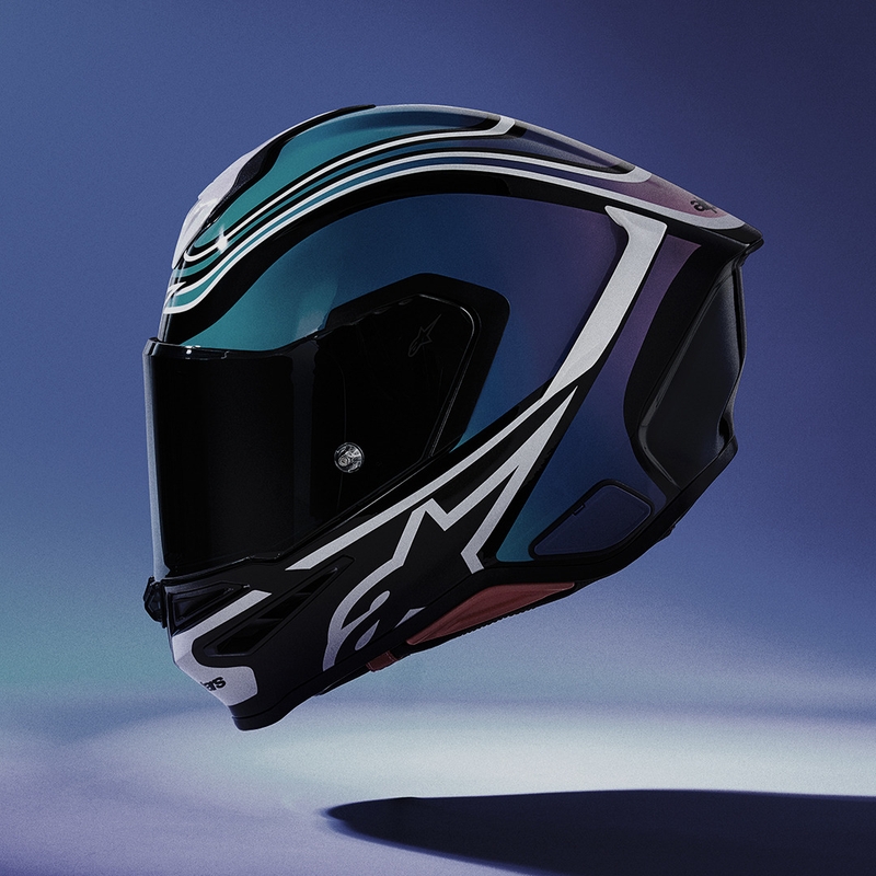Κράνος μοτοσικλέτας Alpinestars S-R7 Zeal full-face μαύρο-μπλε-φλουορ ροζ-λευκό