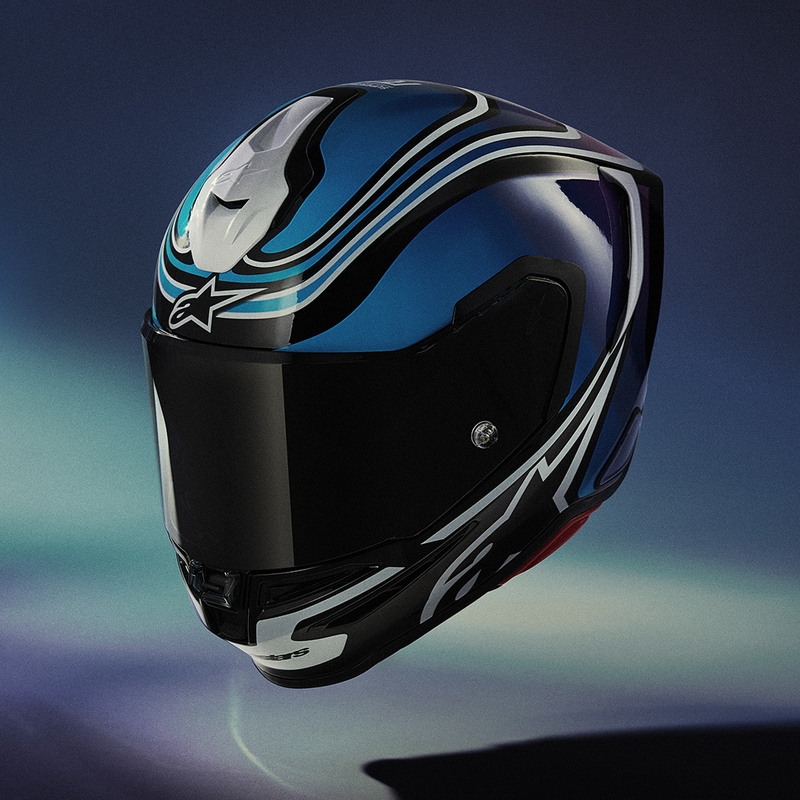 Κράνος μοτοσικλέτας Alpinestars S-R7 Zeal full-face μαύρο-μπλε-φλουορ ροζ-λευκό