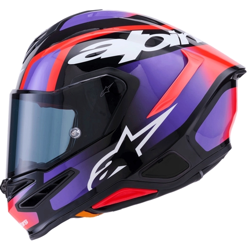 Κράνος μοτοσικλέτας Alpinestars S-R7 Lumen full-face μαύρο-μωβ-φλουορ κόκκινο-λευκό