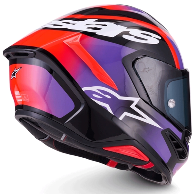 Κράνος μοτοσικλέτας Alpinestars S-R7 Lumen full-face μαύρο-μωβ-φλουορ κόκκινο-λευκό