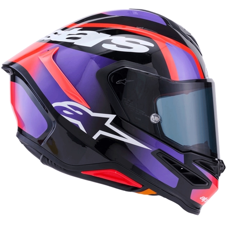 Κράνος μοτοσικλέτας Alpinestars S-R7 Lumen full-face μαύρο-μωβ-φλουορ κόκκινο-λευκό