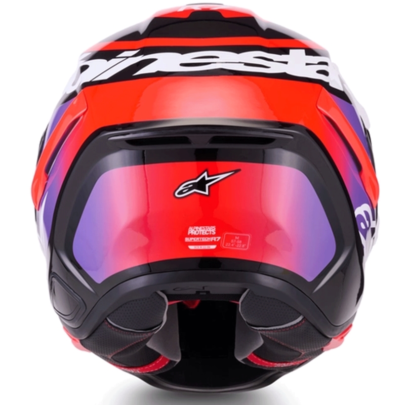 Κράνος μοτοσικλέτας Alpinestars S-R7 Lumen full-face μαύρο-μωβ-φλουορ κόκκινο-λευκό
