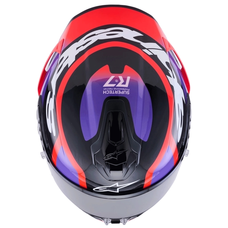 Κράνος μοτοσικλέτας Alpinestars S-R7 Lumen full-face μαύρο-μωβ-φλουορ κόκκινο-λευκό