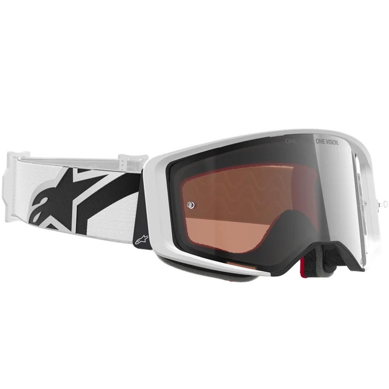 Γυαλιά motocross Alpinestars Supertech Corp λευκά-γκρι με κόκκινο πλεξιγκλάς