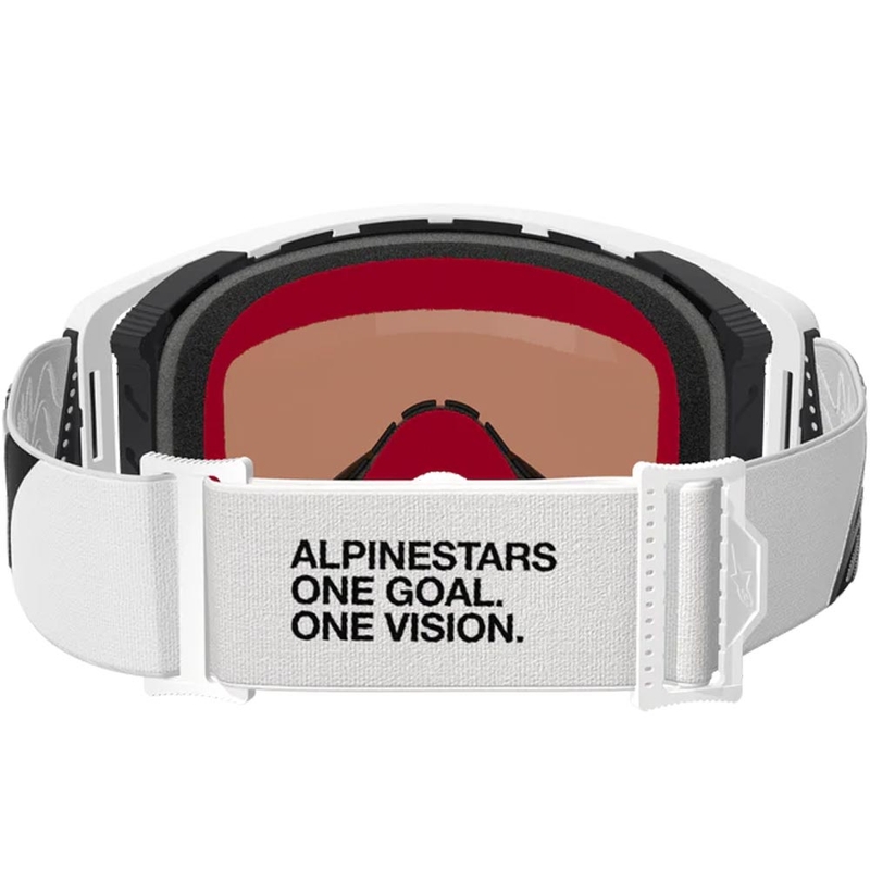 Γυαλιά motocross Alpinestars Supertech Corp λευκά-γκρι με κόκκινο πλεξιγκλάς