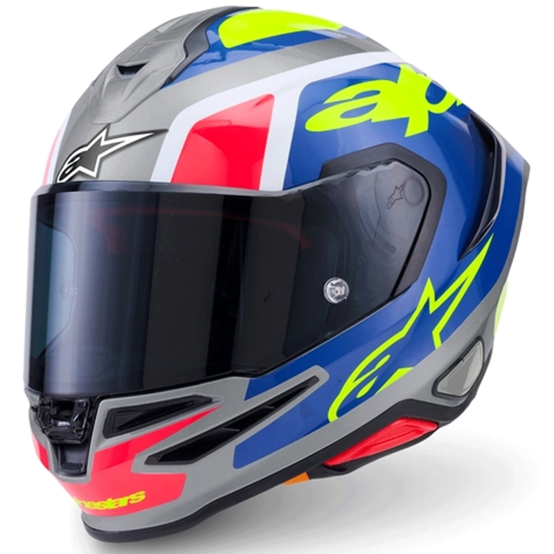 Κράνος μοτοσικλέτας Alpinestars S-R7 Lumen full-face ασημί-μαύρο-ροζ-φλουορ κίτρινο