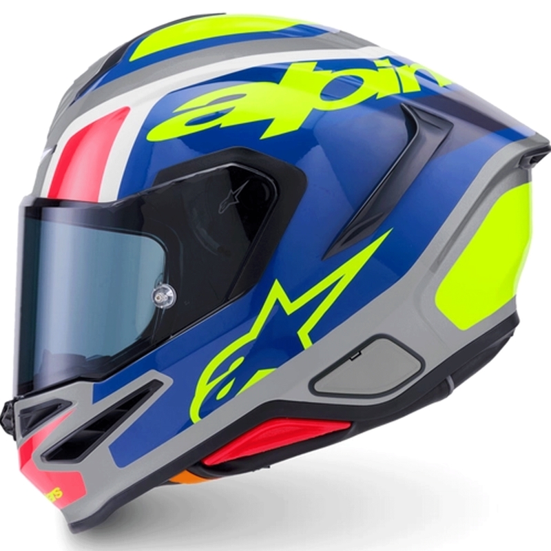 Κράνος μοτοσικλέτας Alpinestars S-R7 Lumen full-face ασημί-μαύρο-ροζ-φλουορ κίτρινο