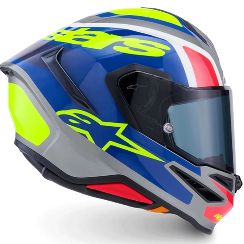 Κράνος μοτοσικλέτας Alpinestars S-R7 Lumen full-face ασημί-μαύρο-ροζ-φλουορ κίτρινο